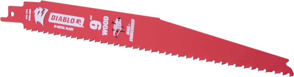 Diablo Bi-Metal Reciprocating Saw Blade for Nail-Embedded Wood - Variable Tooth - 9" Length, 4/6 TPI, 25-Pack - DS0912BW25 - Image 3