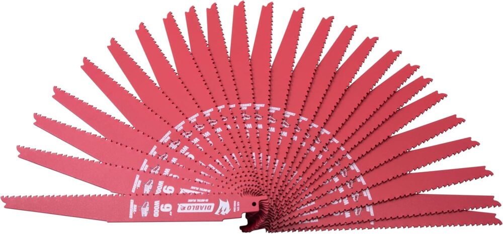 Diablo Bi-Metal Reciprocating Saw Blade for Nail-Embedded Wood - Variable Tooth - 9" Length, 4/6 TPI, 25-Pack - DS0912BW25 - Image 4