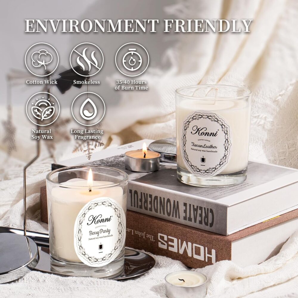 Scented Candles Home Natural Soy Wax Christmas Candle Gifts for Women Men Leather Aromatherapy Bathroom Candles - Image 3